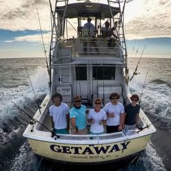 Getaway fishing charter boat on the water